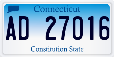 CT license plate AD27016