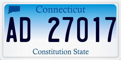 CT license plate AD27017
