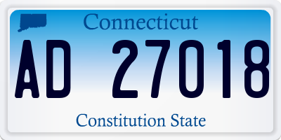 CT license plate AD27018