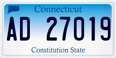 CT license plate AD27019