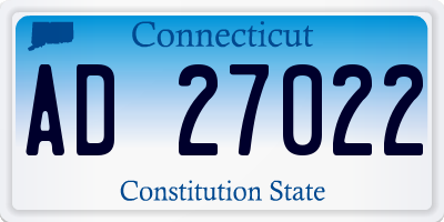 CT license plate AD27022