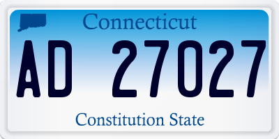CT license plate AD27027
