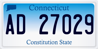 CT license plate AD27029