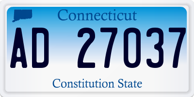 CT license plate AD27037