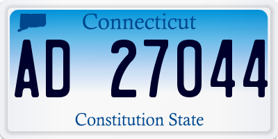 CT license plate AD27044