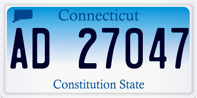 CT license plate AD27047