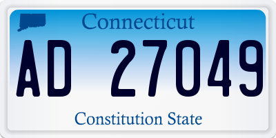 CT license plate AD27049