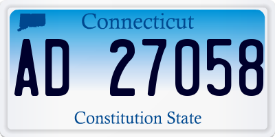 CT license plate AD27058