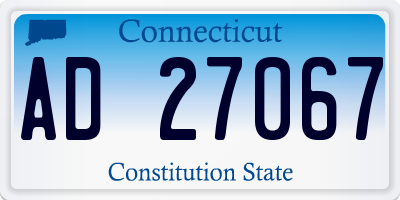 CT license plate AD27067