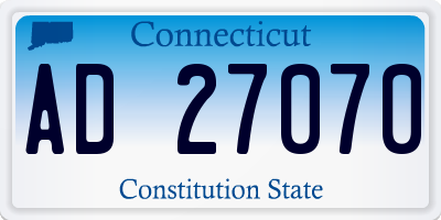 CT license plate AD27070