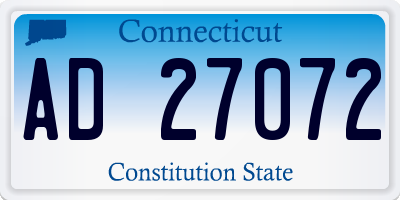 CT license plate AD27072