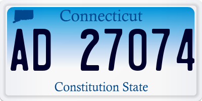 CT license plate AD27074