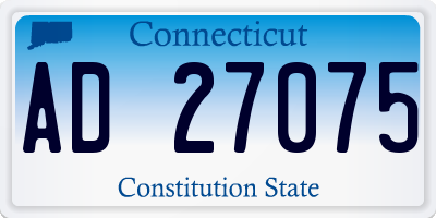 CT license plate AD27075