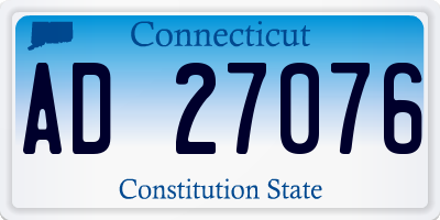 CT license plate AD27076