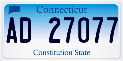 CT license plate AD27077