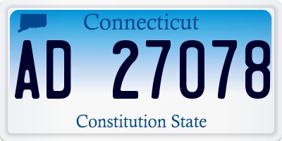 CT license plate AD27078
