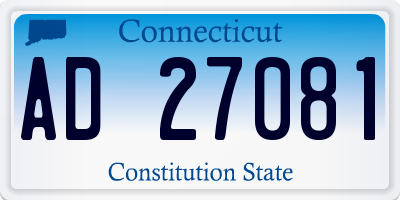 CT license plate AD27081