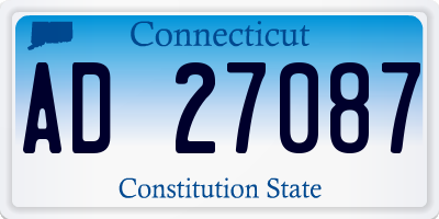 CT license plate AD27087