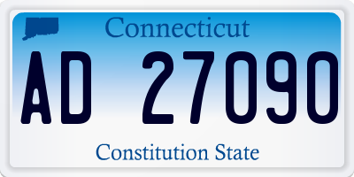 CT license plate AD27090