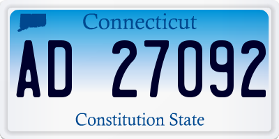 CT license plate AD27092