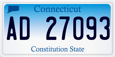 CT license plate AD27093