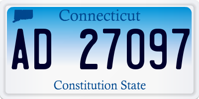 CT license plate AD27097