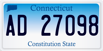 CT license plate AD27098
