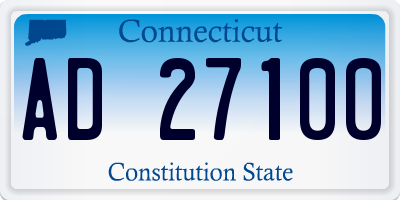 CT license plate AD27100