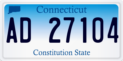 CT license plate AD27104