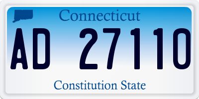 CT license plate AD27110