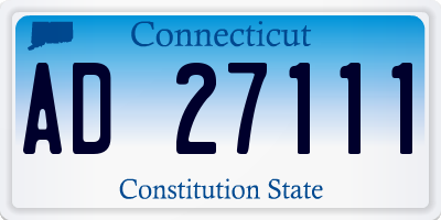 CT license plate AD27111