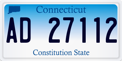 CT license plate AD27112