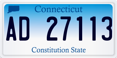 CT license plate AD27113