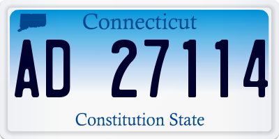 CT license plate AD27114