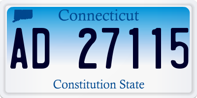 CT license plate AD27115