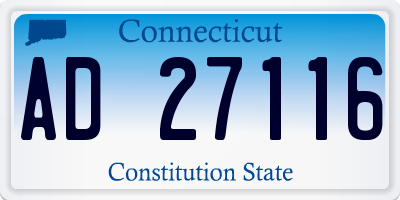 CT license plate AD27116