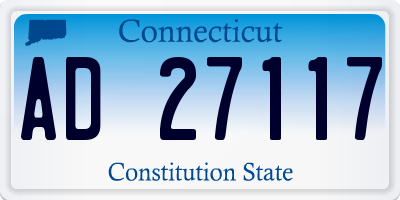 CT license plate AD27117