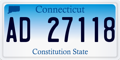CT license plate AD27118