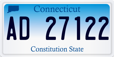 CT license plate AD27122