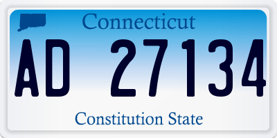 CT license plate AD27134