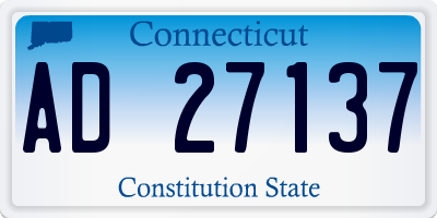 CT license plate AD27137