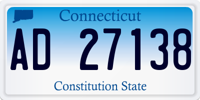 CT license plate AD27138