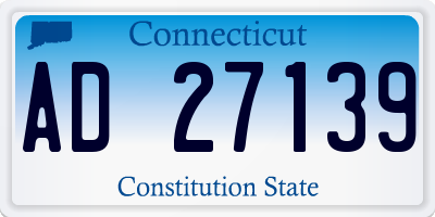 CT license plate AD27139