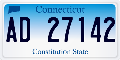 CT license plate AD27142