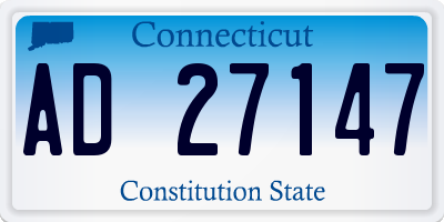 CT license plate AD27147