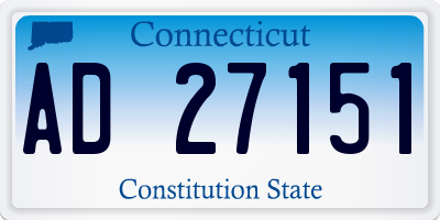 CT license plate AD27151