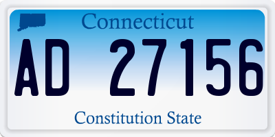 CT license plate AD27156