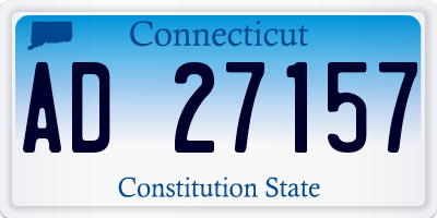CT license plate AD27157