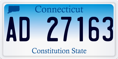 CT license plate AD27163
