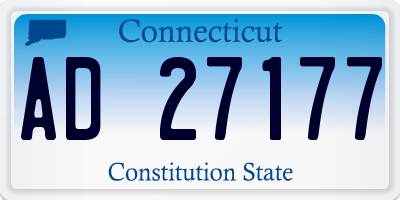 CT license plate AD27177